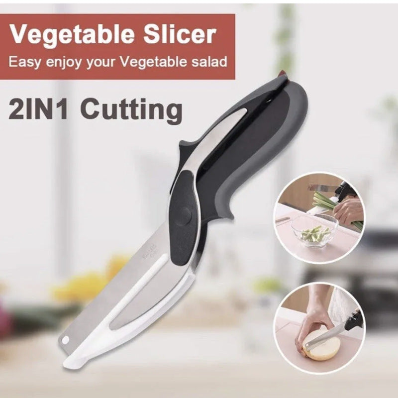 Food scissors vegetable scissors two in one smart vegetable cutter multifunctional kitchen scissors