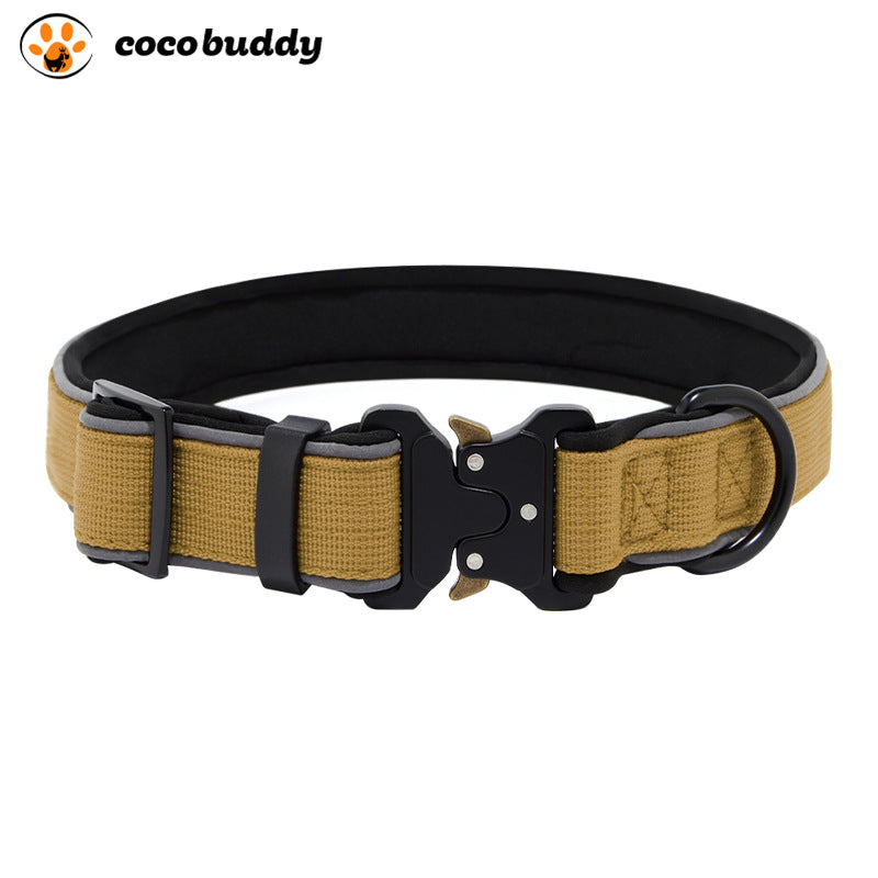 Cross-border outdoor tactical dog collar reflective adjustable dog collar large, medium and small Potala pet collar