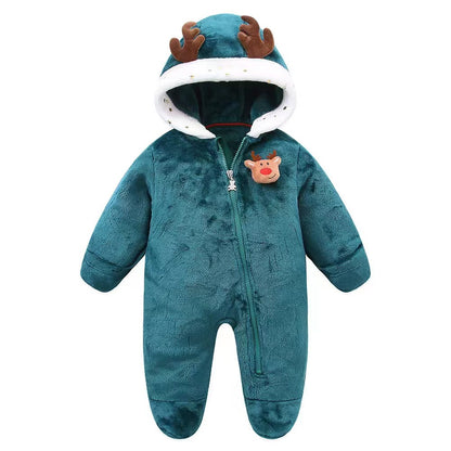 Christmas cartoon crawling clothes with feet, newborn baby jumpsuit, hug clothes, going out clothes, 2024 autumn and winter new style