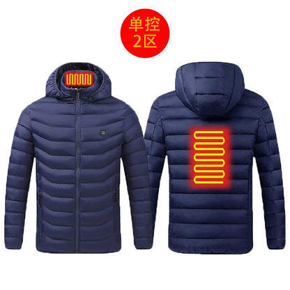 New hot-selling cross-border winter heating cotton clothes, smart constant temperature cold-proof electric heating clothes, USB heating cotton clothes