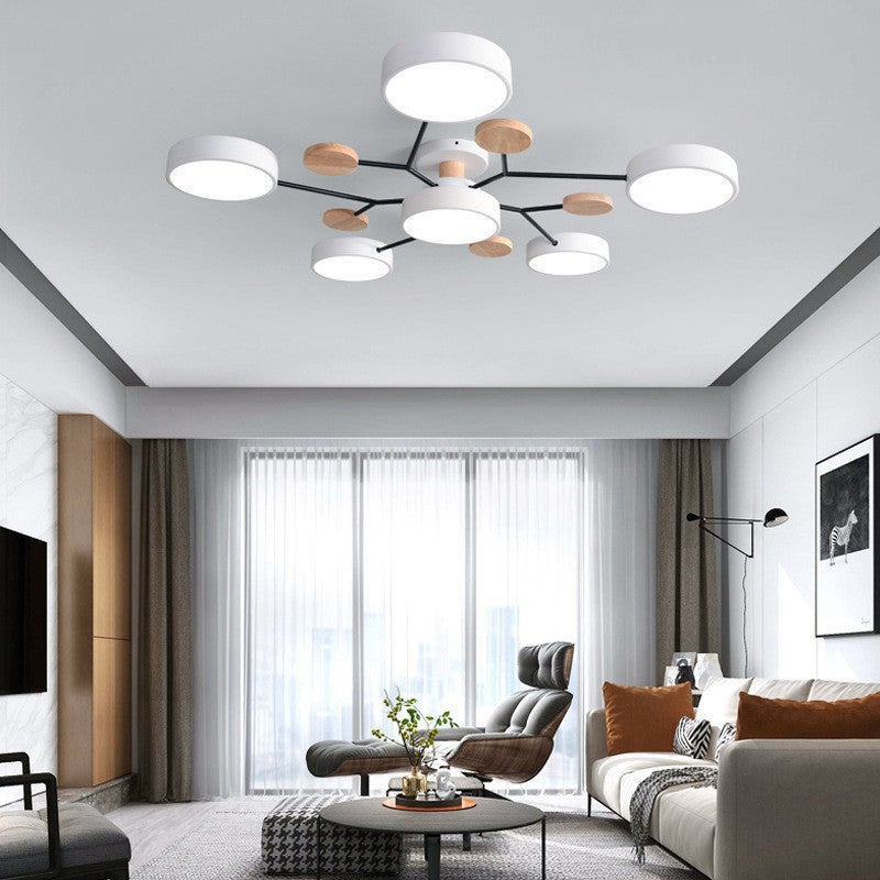 New Chinese style macaron ceiling lamp living room simple modern home atmosphere multi-head restaurant bedroom ceiling lamp