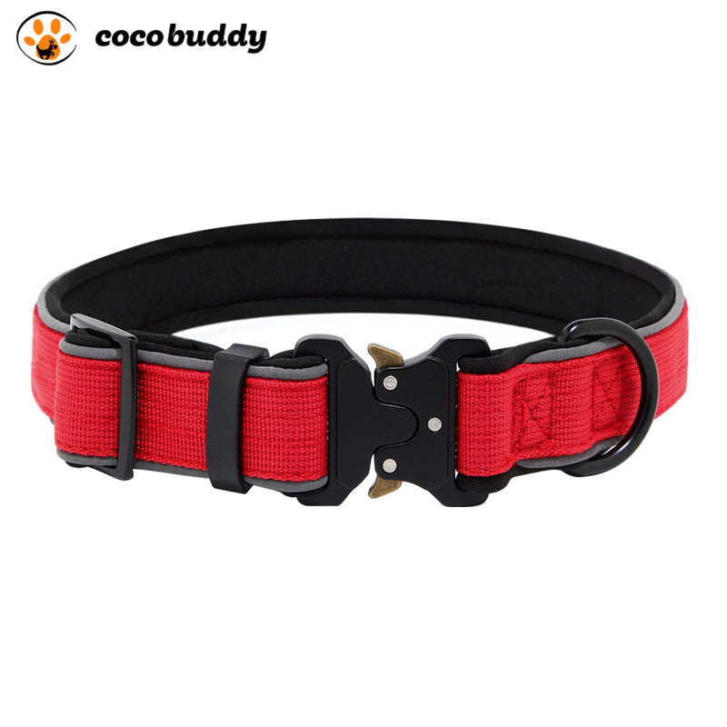 Cross-border outdoor tactical dog collar reflective adjustable dog collar large, medium and small Potala pet collar