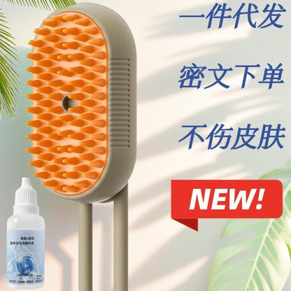 New cross-border cat and dog pet electric spray massage calming comb one-click spray anti-fly comb bath brush hair removal