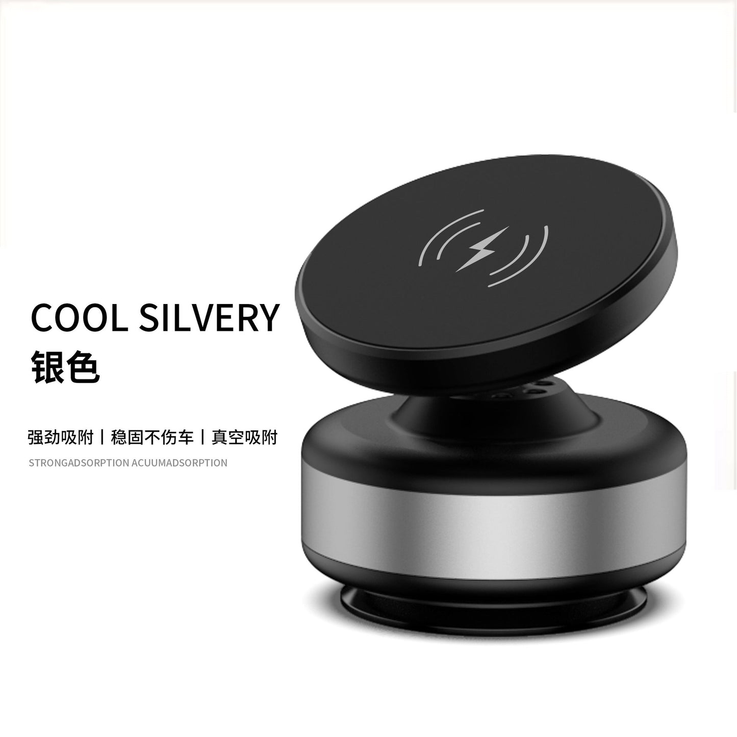 T1 cross-border hot-selling 15W magnetic car navigation support bracket car cool atmosphere light wireless fast charging car