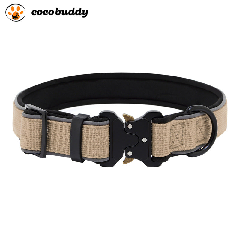 Cross-border outdoor tactical dog collar reflective adjustable dog collar large, medium and small Potala pet collar