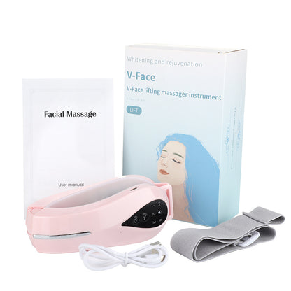 Cross-border EMS color light face slimming instrument V-face lifting vibration massage micro-current beauty instrument facial massager