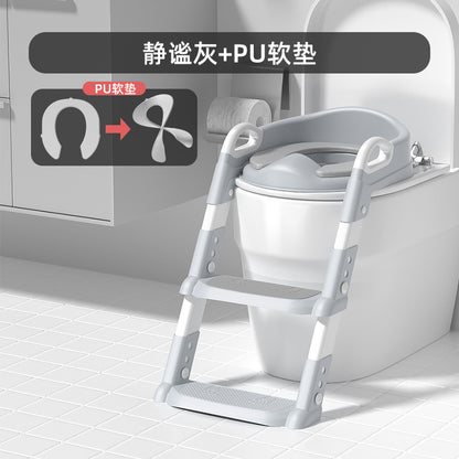 Children's toilet ladder foldable baby toilet auxiliary toilet ladder male and female baby stepped handrail toilet