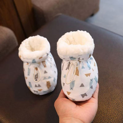 Baby cotton shoes autumn and winter soft bottom anti-drop thickened velvet foot cover 0-1 year old newborn boy and girl baby toddler shoes