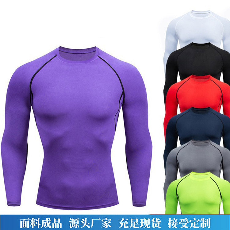 2024 new long-sleeved fitness clothes running basketball sports training base clothes breathable tights high elastic quick-drying clothes