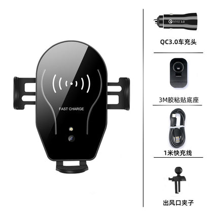 Wireless fast charging car mobile phone holder 2021 new car charger air outlet navigation fixed support