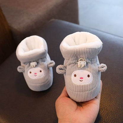 Baby cotton shoes autumn and winter soft bottom anti-drop thickened velvet foot cover 0-1 year old newborn boy and girl baby toddler shoes