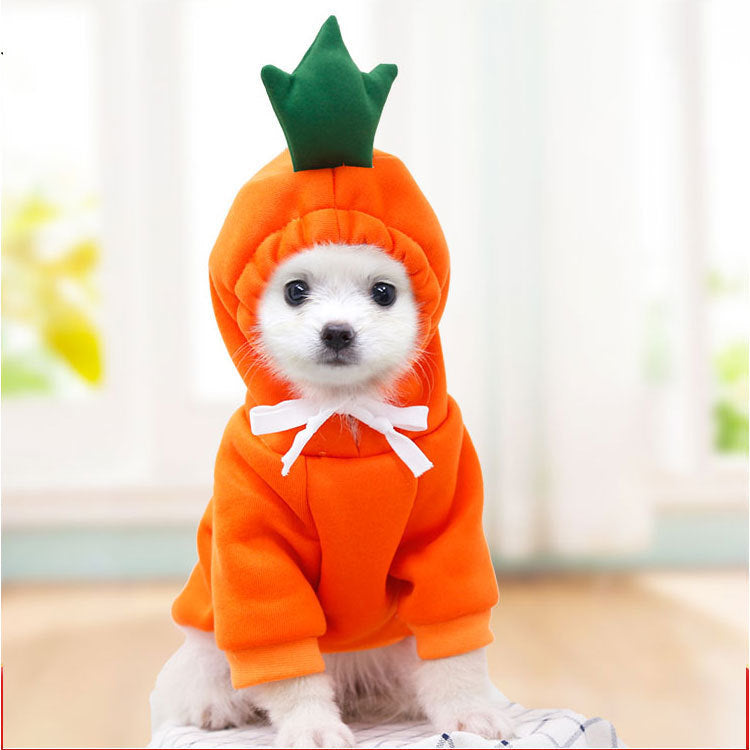 Fruit sweatshirt for small and medium-sized dogs, dogs and cats, autumn and winter sweatshirts, fleece clothes, pet supplies, Teddy French bulldog, banana