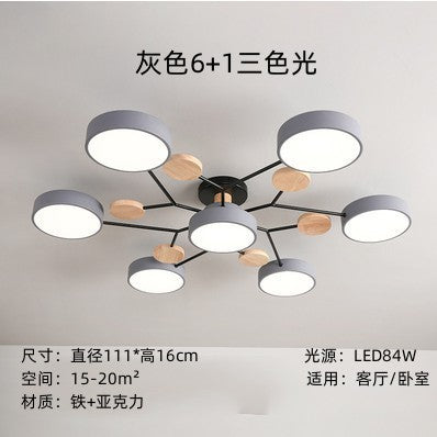 New Chinese style macaron ceiling lamp living room simple modern home atmosphere multi-head restaurant bedroom ceiling lamp