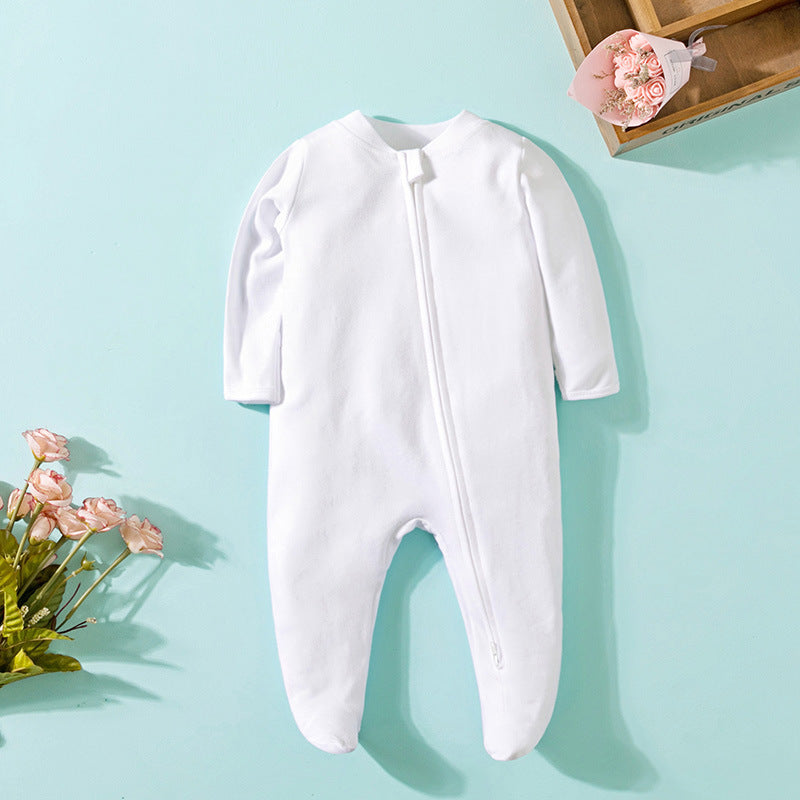 Wholesale baby jumpsuit long sleeve zipper bodysuit with hands crawling clothes romper summer pajamas new style children's clothing