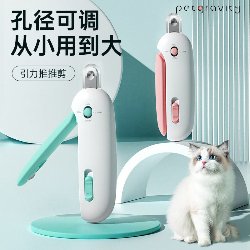 Pet nail clippers cat nail clippers dog nail clippers grooming nail grinder LED light anti-blood nail clippers set