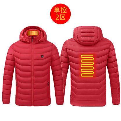 New hot-selling cross-border winter heating cotton clothes, smart constant temperature cold-proof electric heating clothes, USB heating cotton clothes