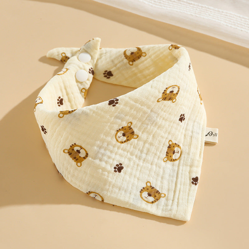 Baby bib 6-layer pure cotton gauze petal bib saliva towel newborn a type triangle towel anti-spitting bib