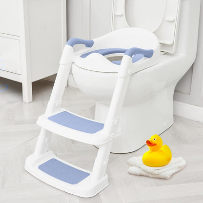 Children's toilet ladder foldable baby toilet auxiliary toilet ladder male and female baby stepped handrail toilet