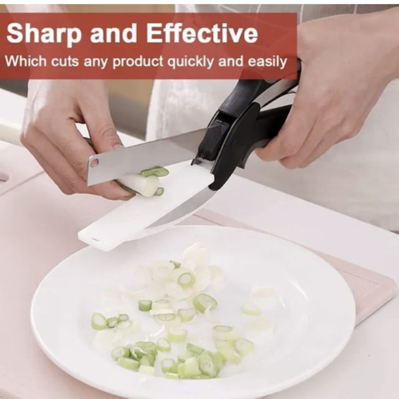 Food scissors vegetable scissors two in one smart vegetable cutter multifunctional kitchen scissors