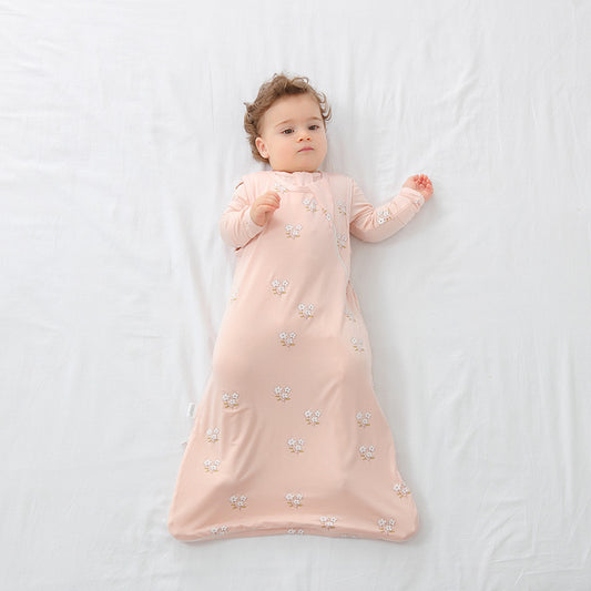 Amazon baby sleeping bag thin double-layer bamboo fiber baby sleeping bag children's anti-kicking quilt breathable newborn four seasons