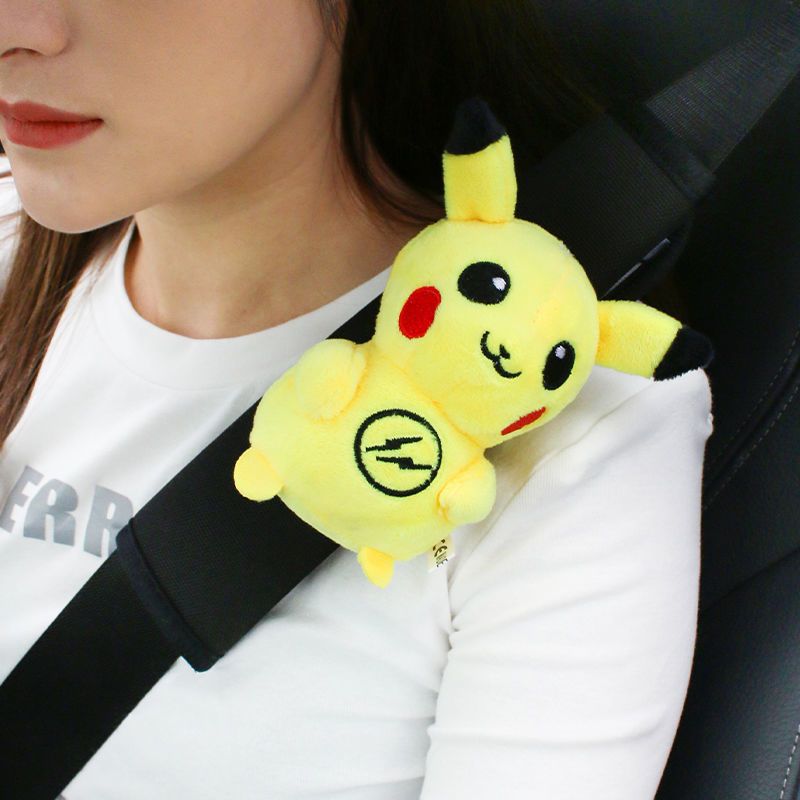 Car belt shoulder cover cartoon cute car interior decoration set four seasons girls car seat belt protective cover