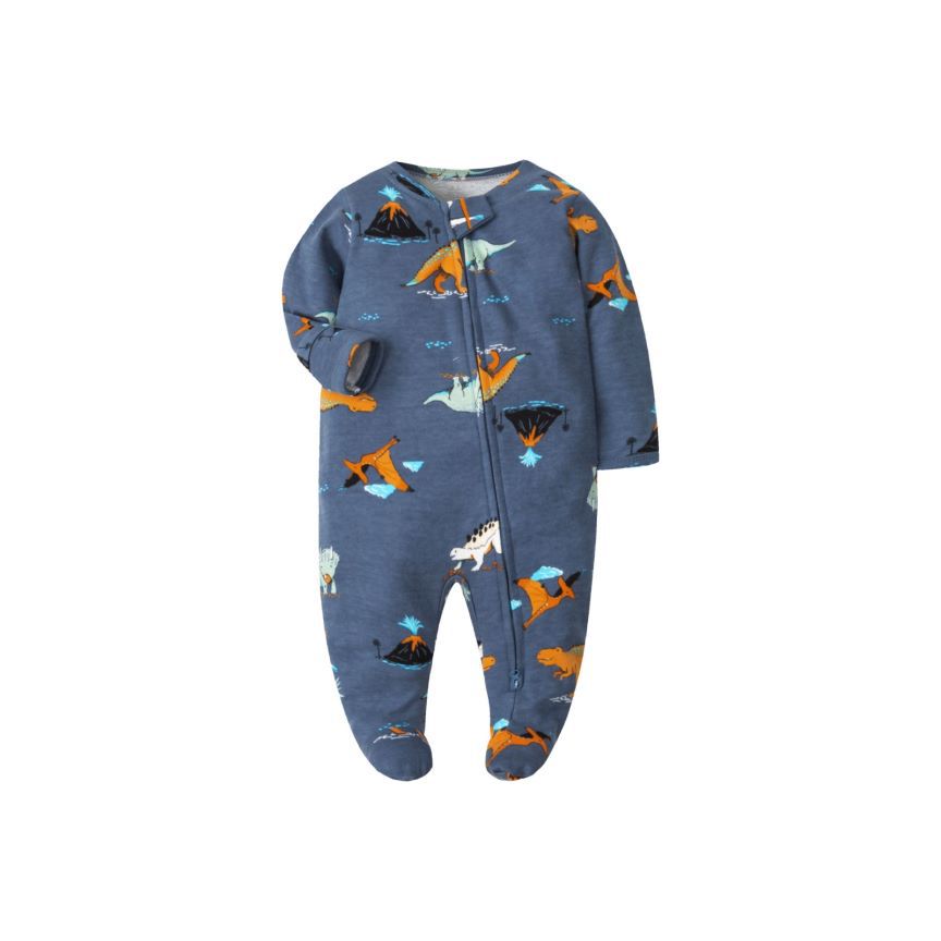 Wholesale baby jumpsuit long sleeve zipper bodysuit with hands crawling clothes romper summer pajamas new style children's clothing