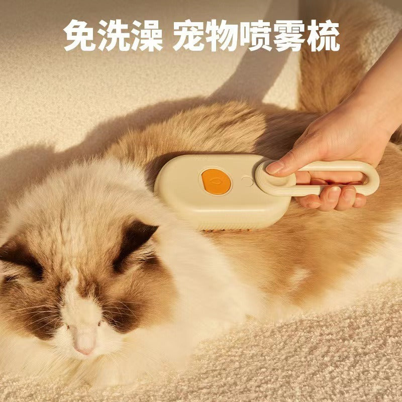 New cross-border cat and dog pet electric spray massage calming comb one-click spray anti-fly comb bath brush hair removal