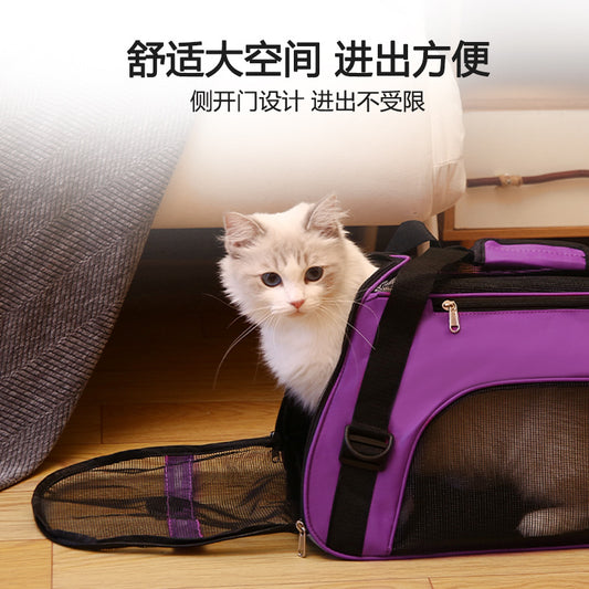 Cross-border supply pet bag portable pet backpack dog bag crossbody folding bag one piece delivery