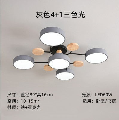 New Chinese style macaron ceiling lamp living room simple modern home atmosphere multi-head restaurant bedroom ceiling lamp