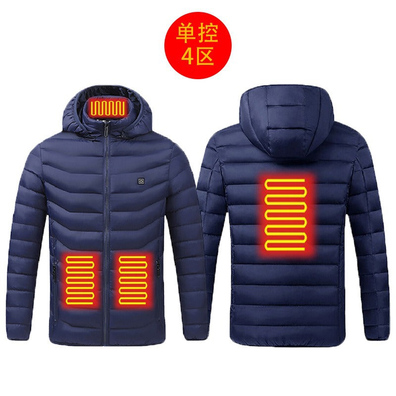 New hot-selling cross-border winter heating cotton clothes, smart constant temperature cold-proof electric heating clothes, USB heating cotton clothes