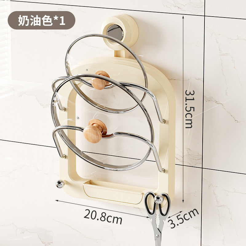 Suction cup pot lid rack placer punch-free wall-mounted kitchen rack multi-function cutting board rack strong suction cup