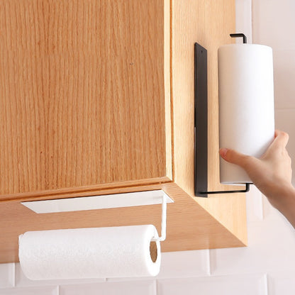 Kitchen punch-free paper towel holder stainless steel household toilet roll holder hanger wall-mounted storage rack