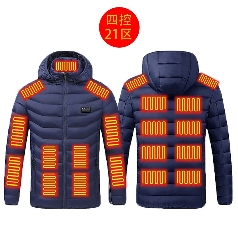 New hot-selling cross-border winter heating cotton clothes, smart constant temperature cold-proof electric heating clothes, USB heating cotton clothes