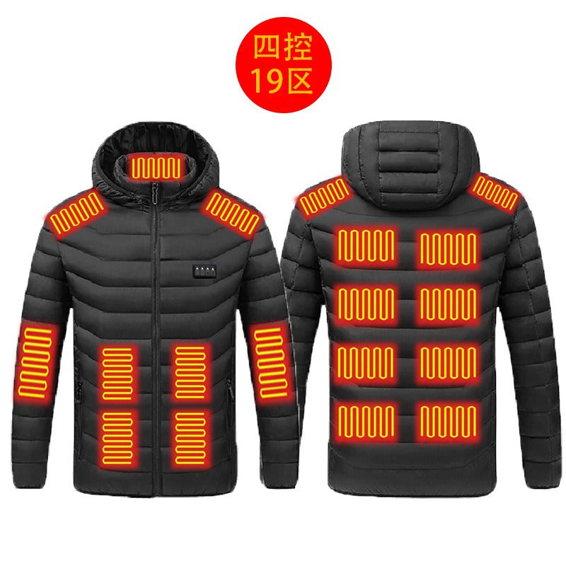 New hot-selling cross-border winter heating cotton clothes, smart constant temperature cold-proof electric heating clothes, USB heating cotton clothes