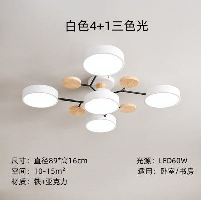 New Chinese style macaron ceiling lamp living room simple modern home atmosphere multi-head restaurant bedroom ceiling lamp