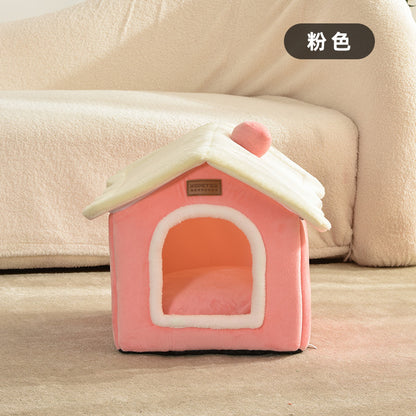 House-shaped pet cat bed universal pet bed for all seasons Arctic velvet super soft cat bed dog bed pet supplies removable and washable