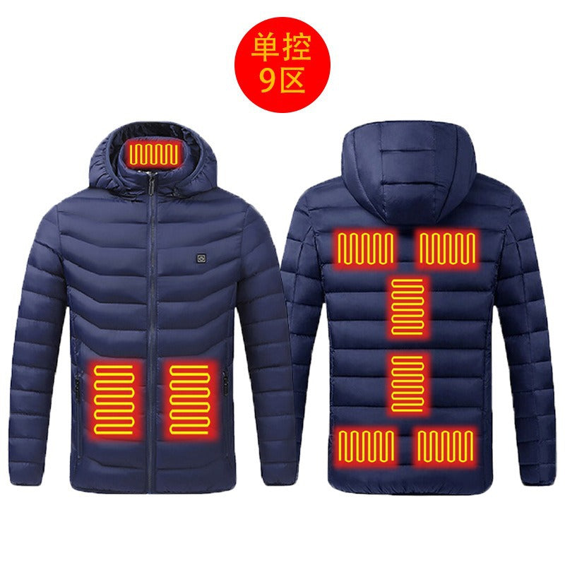 New hot-selling cross-border winter heating cotton clothes, smart constant temperature cold-proof electric heating clothes, USB heating cotton clothes