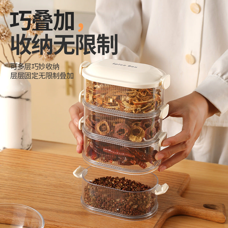 [Patent] Kitchen storage box onion, ginger, garlic preservation box spice box can be stacked food sealing box