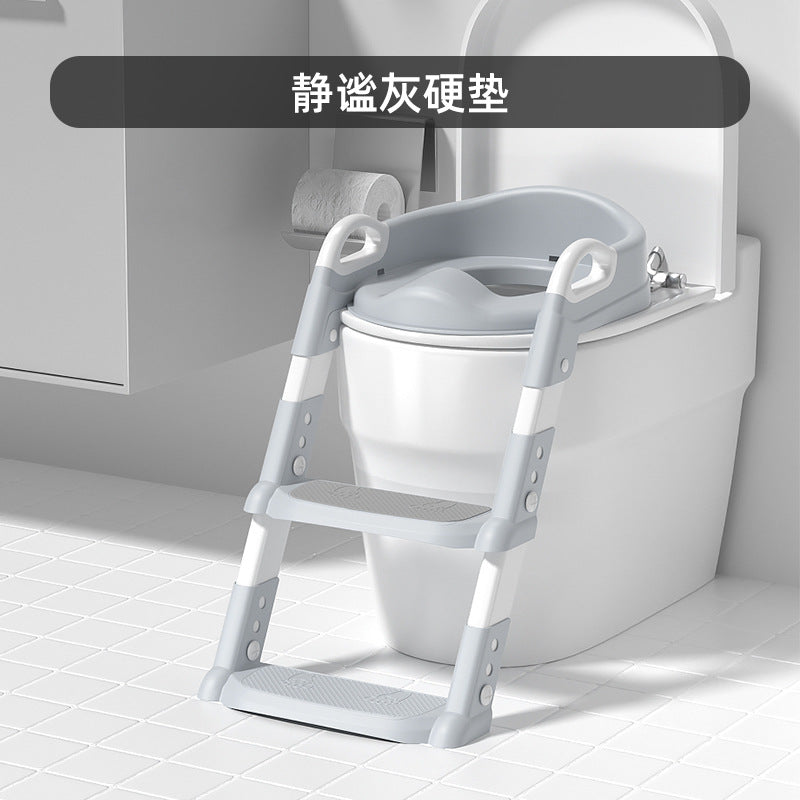 Children's toilet ladder foldable baby toilet auxiliary toilet ladder male and female baby stepped handrail toilet