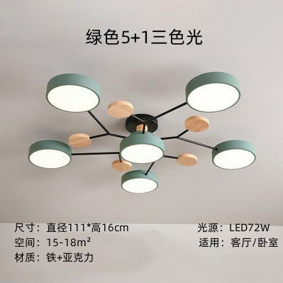 New Chinese style macaron ceiling lamp living room simple modern home atmosphere multi-head restaurant bedroom ceiling lamp