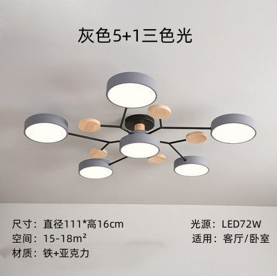 New Chinese style macaron ceiling lamp living room simple modern home atmosphere multi-head restaurant bedroom ceiling lamp