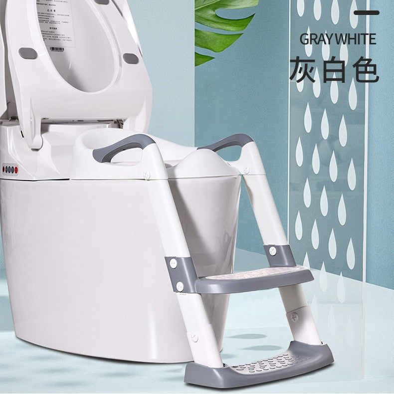 Children's toilet ladder foldable baby toilet auxiliary toilet ladder male and female baby stepped handrail toilet