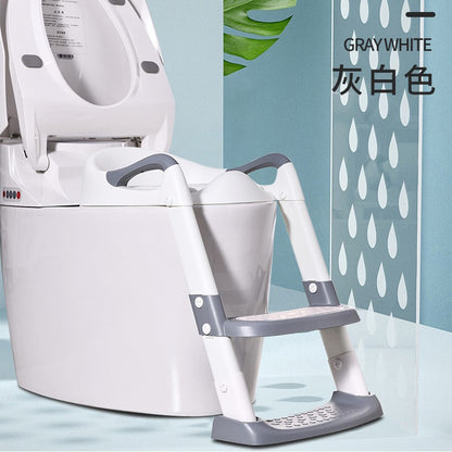 Children's toilet ladder foldable baby toilet auxiliary toilet ladder male and female baby stepped handrail toilet