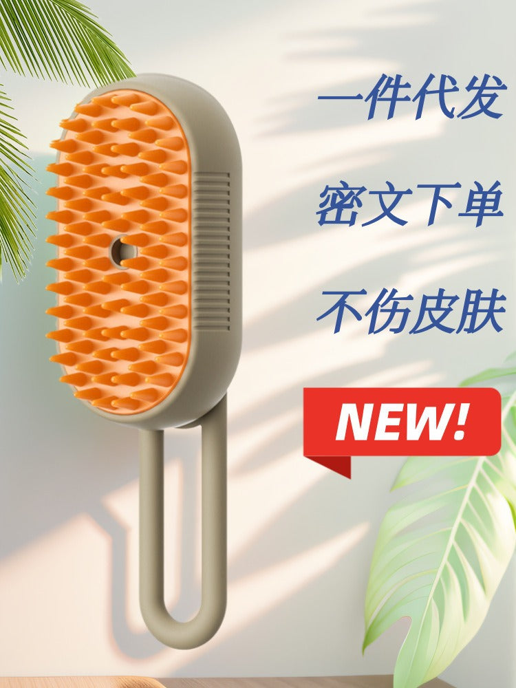 New cross-border cat and dog pet electric spray massage calming comb one-click spray anti-fly comb bath brush hair removal