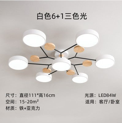 New Chinese style macaron ceiling lamp living room simple modern home atmosphere multi-head restaurant bedroom ceiling lamp