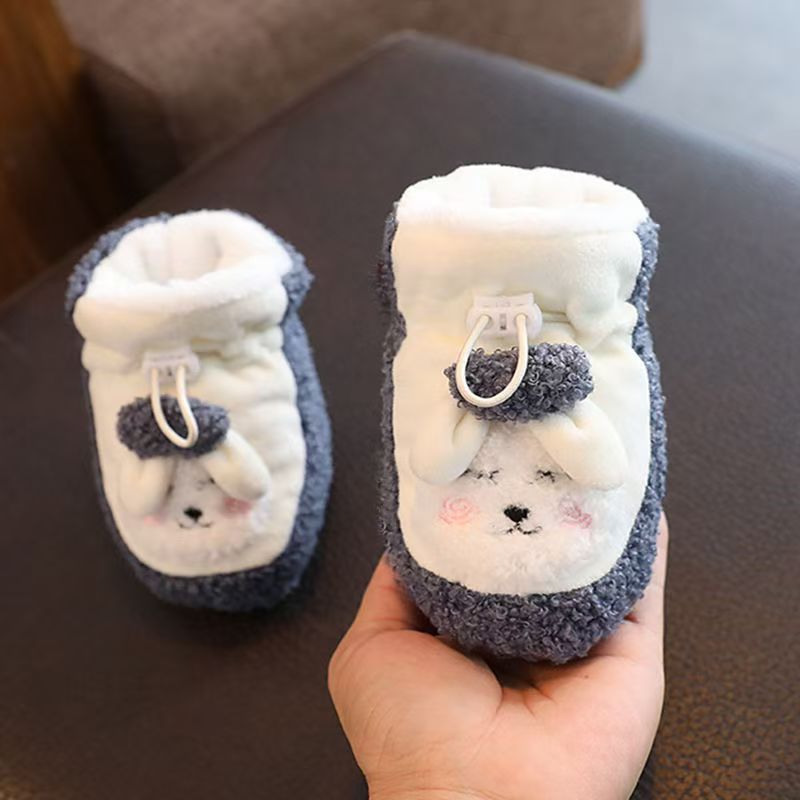 Baby cotton shoes autumn and winter soft bottom anti-drop thickened velvet foot cover 0-1 year old newborn boy and girl baby toddler shoes