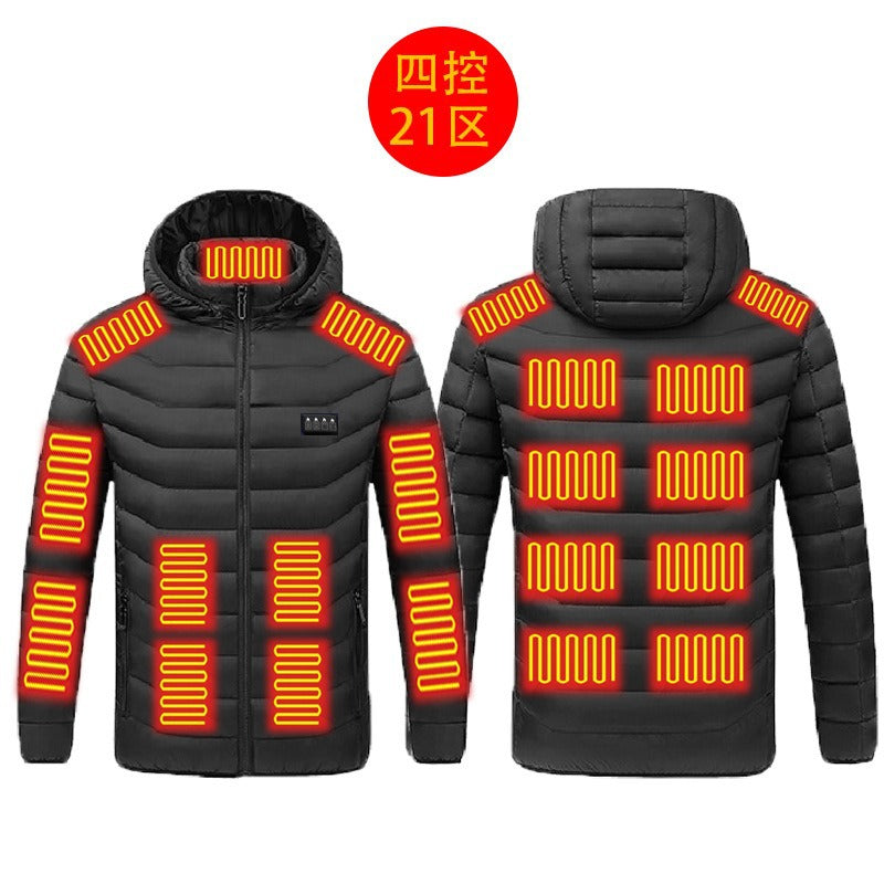 New hot-selling cross-border winter heating cotton clothes, smart constant temperature cold-proof electric heating clothes, USB heating cotton clothes