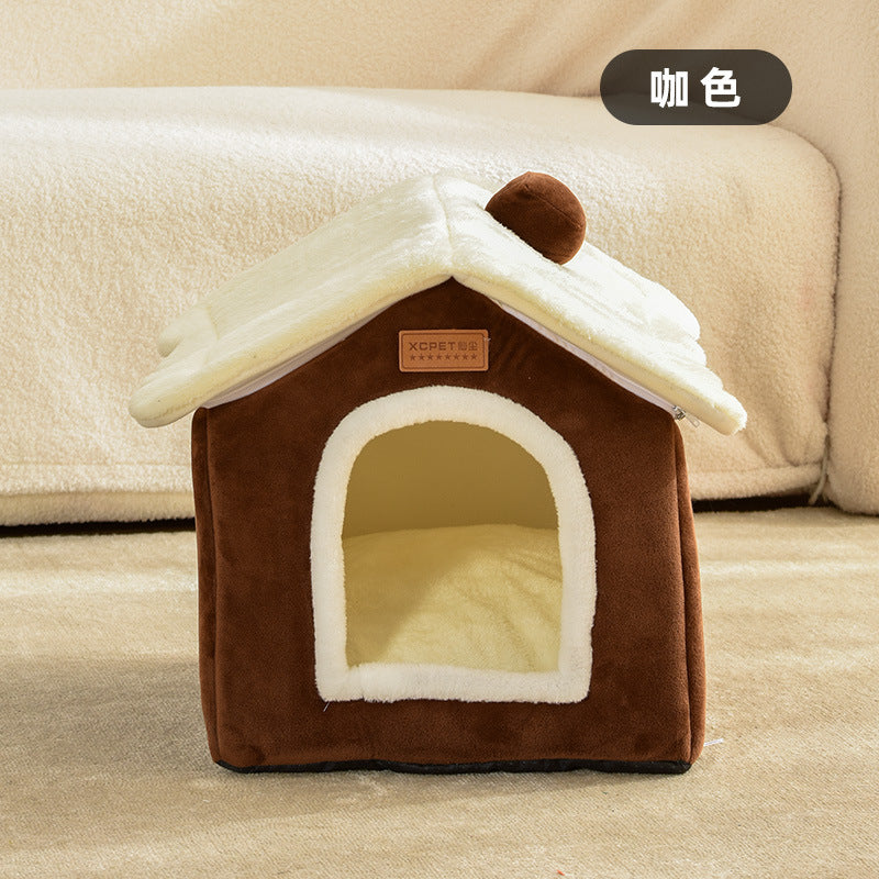 House-shaped pet cat bed universal pet bed for all seasons Arctic velvet super soft cat bed dog bed pet supplies removable and washable