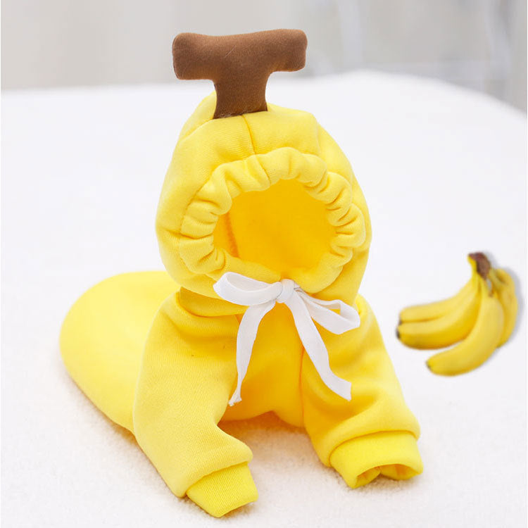 Fruit sweatshirt for small and medium-sized dogs, dogs and cats, autumn and winter sweatshirts, fleece clothes, pet supplies, Teddy French bulldog, banana