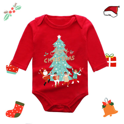 Christmas red elk baby newborn onesie long sleeve romper wrap clothes Christmas